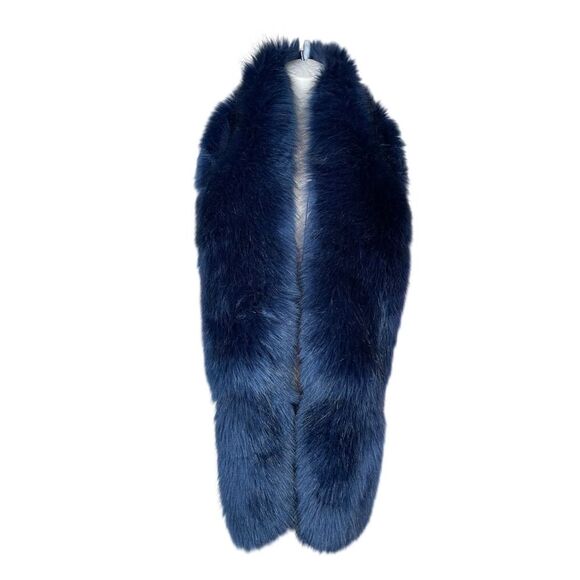 bebe Accessories - bebe Plush Faux Fur Sodalite Blue scarf lapel ZS-FS3791 LN